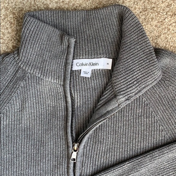 Calvin Klein Cotton Quarter Zip (Medium) - Picture 2 of 7